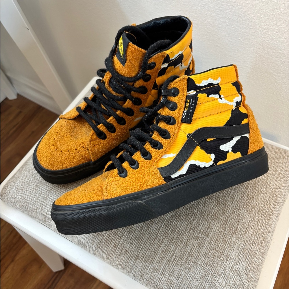 Vans Cordura High-Top Sneakers in Orange and Black